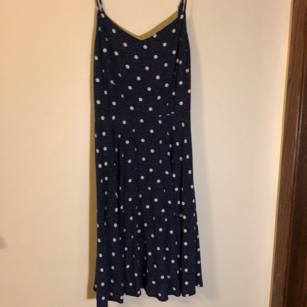 Navy blue polka dot dress